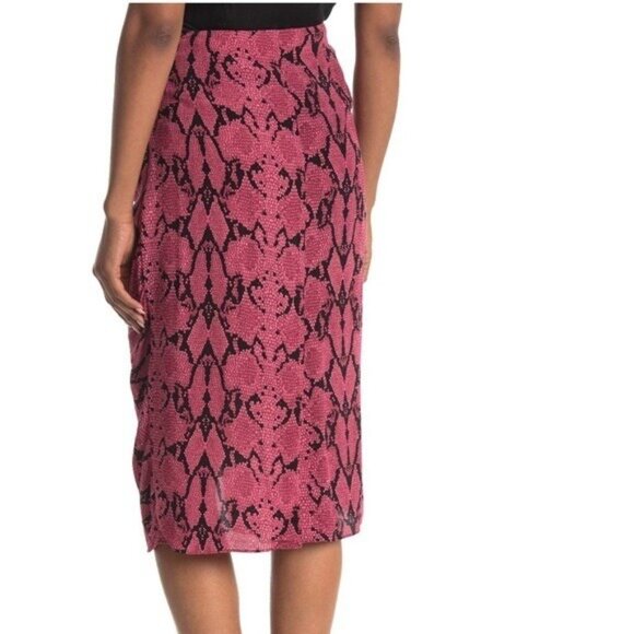 BA&SH Snake skin print front ruched midi skirt Sz M medium NWT - Picture 5 of 12
